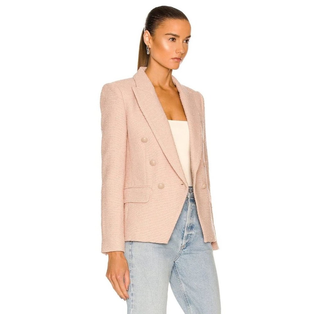 L'AGENCE Kenzie Tweed Blazer Petal - Picture 3 of 11